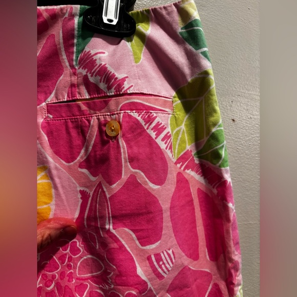 Lilly Pulitzer Pink and Green Leaf Mini Skirt bright size 4 colorful short - Picture 3 of 9